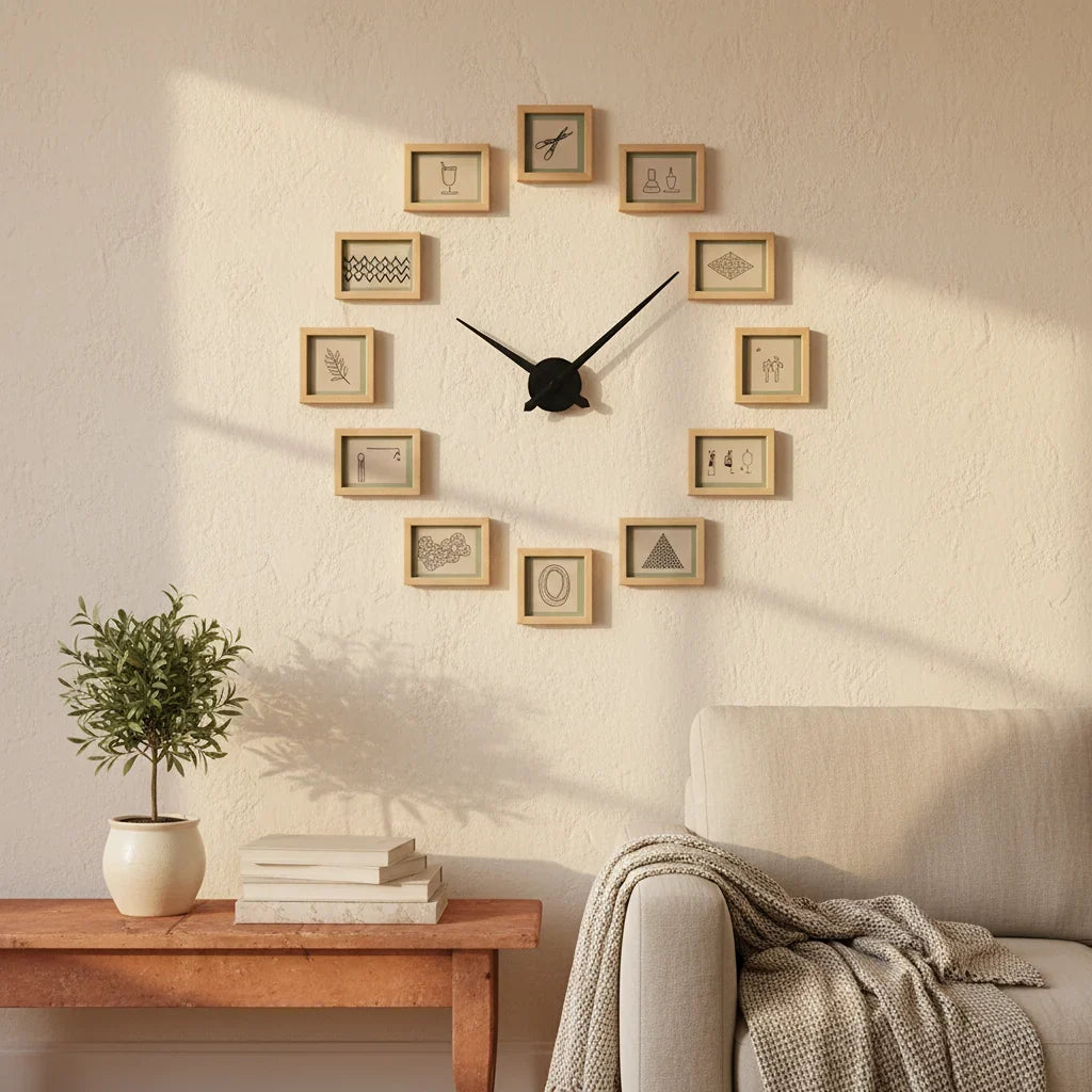Horloge murale géante et sans cadre : comment composer un mur XXL