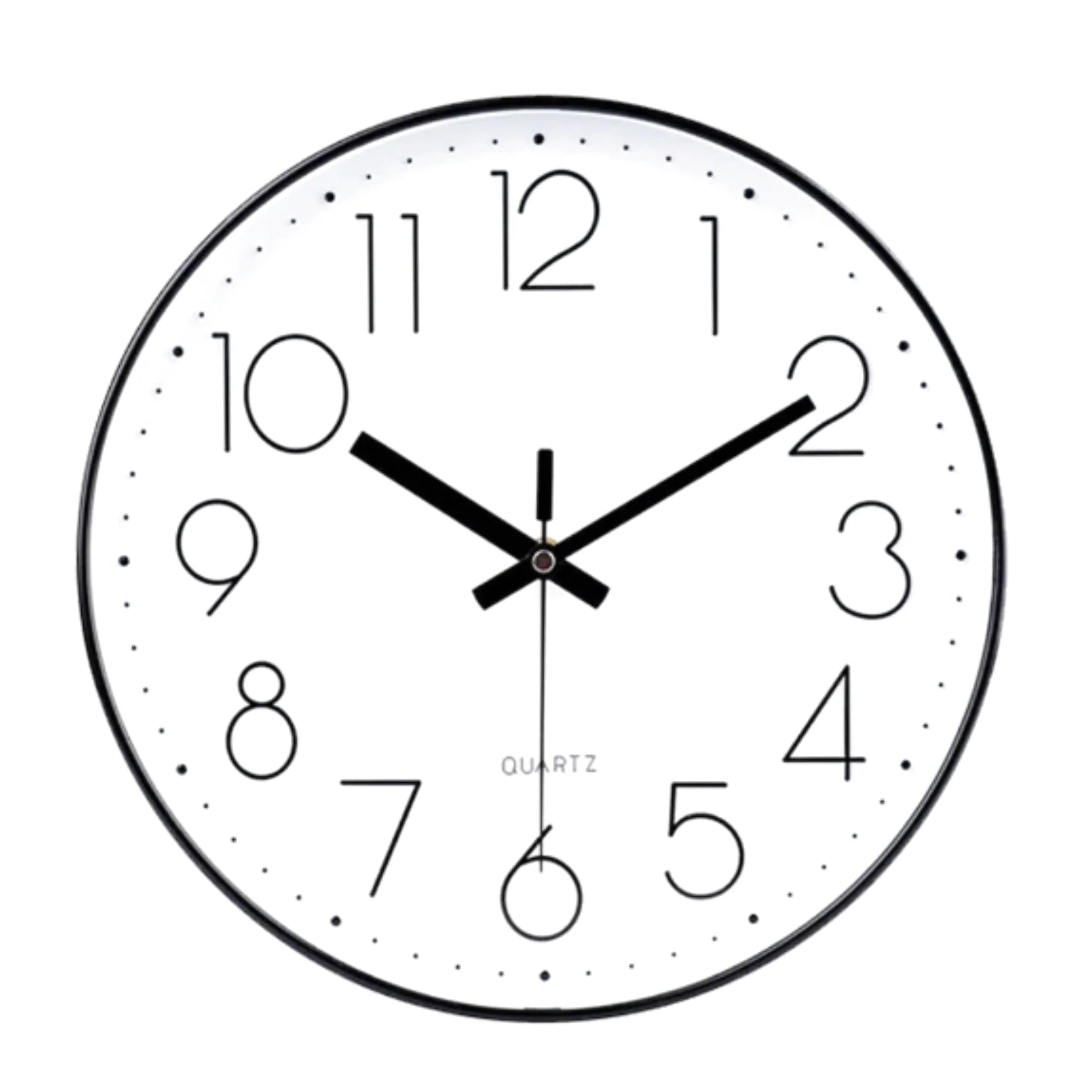 Horloge murale design minimaliste en quartz avec chiffres lumineux et style épuré, fabriquée par Côté Horloge.