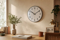 Horloge murale en albâtre de style classique avec design élégant, fabriquée par Côté Horloge, visible dans l'image.