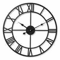 Grande horloge murale Cathédrale métal chiffres romains, Côté Horloge