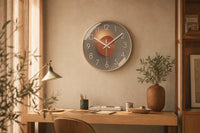 Horloge murale design en cuivre de Côté Horloge, avec un cadran rond et une finition cuivrée élégante.
