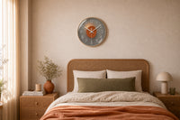 Horloge murale en cuivre de style design cuivré, avec un visage simple et élégant, par Côté Horloge.