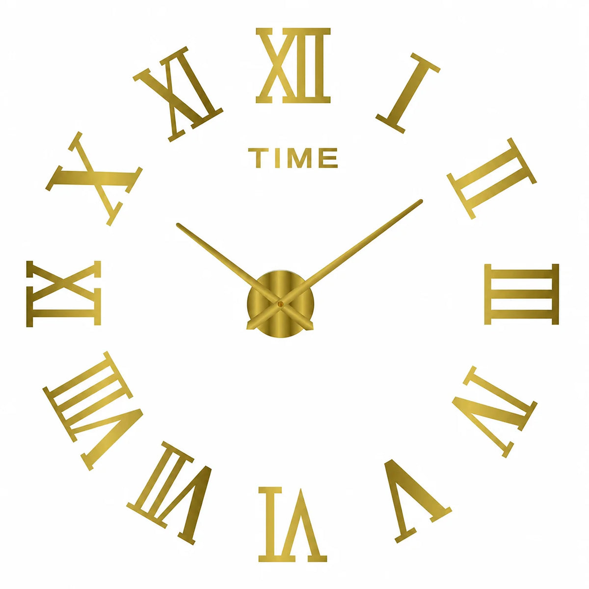 Empire coloris or, horloge murale chiffres romains sans cadre