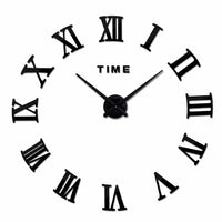 Empire — grande horloge murale 3D chiffres romains sans cadre