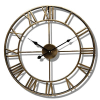 Grande Horloge murale Métal Chiffres Romains de Côté Horloge