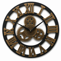 Sablier — Grande Horloge Murale Industrielle Chiffres Romains Engrenages