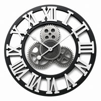 Sablier — Grande Horloge Murale Industrielle Chiffres Romains Engrenages
