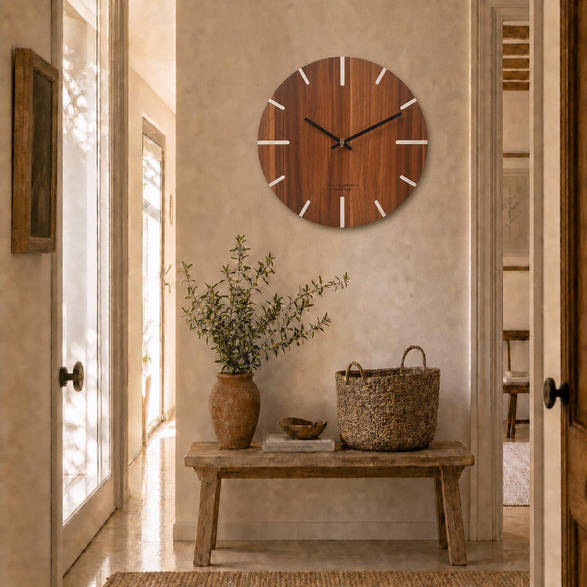 Méridien — Horloge Murale Bois Ajourée Design Minimaliste