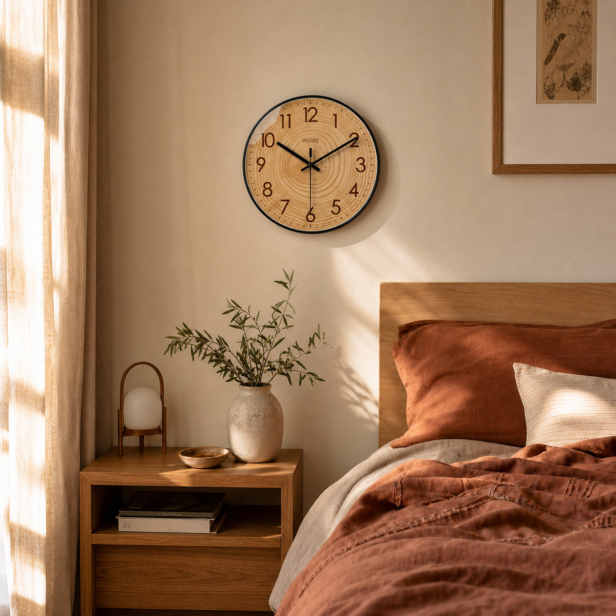 Essence — Horloge Murale Design Texture Bois