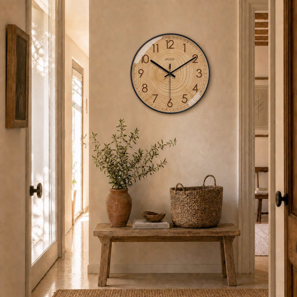 Essence — Horloge Murale Design Texture Bois