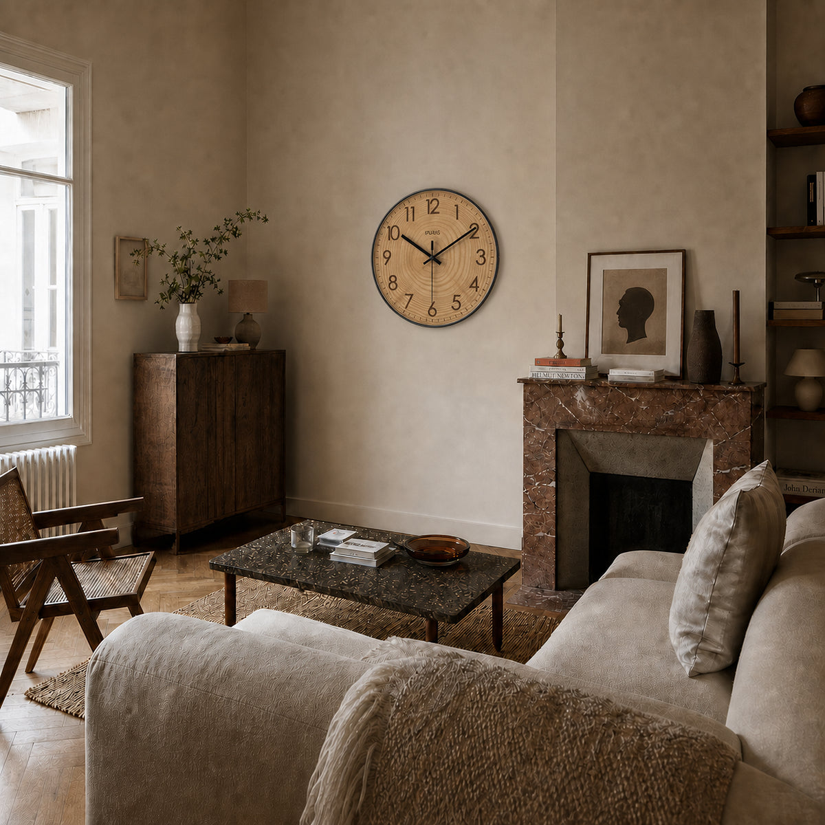 Essence — Horloge Murale Design Texture Bois