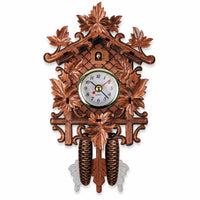 Tyrol, horloge coucou murale chalet en bois cuivré, vue principale du cadran, Côté Horloge