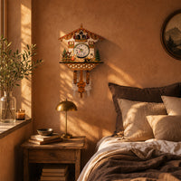 Alsace, horloge coucou chalet bois vintage, ambiance salle à manger, Côté Horloge
