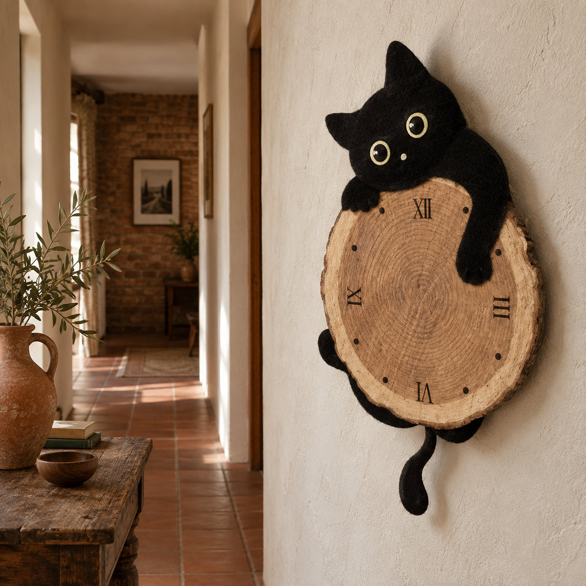 Ronron — Horloge Murale Design Chat à Balancier