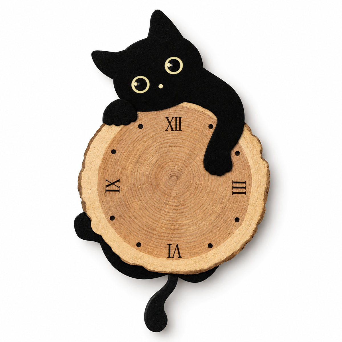 Ronron — Horloge Murale Design Chat à Balancier