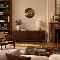 Dune — Horloge Murale Bois Marqueté Style Scandinave
