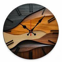 Dune — Horloge Murale Bois Marqueté Style Scandinave