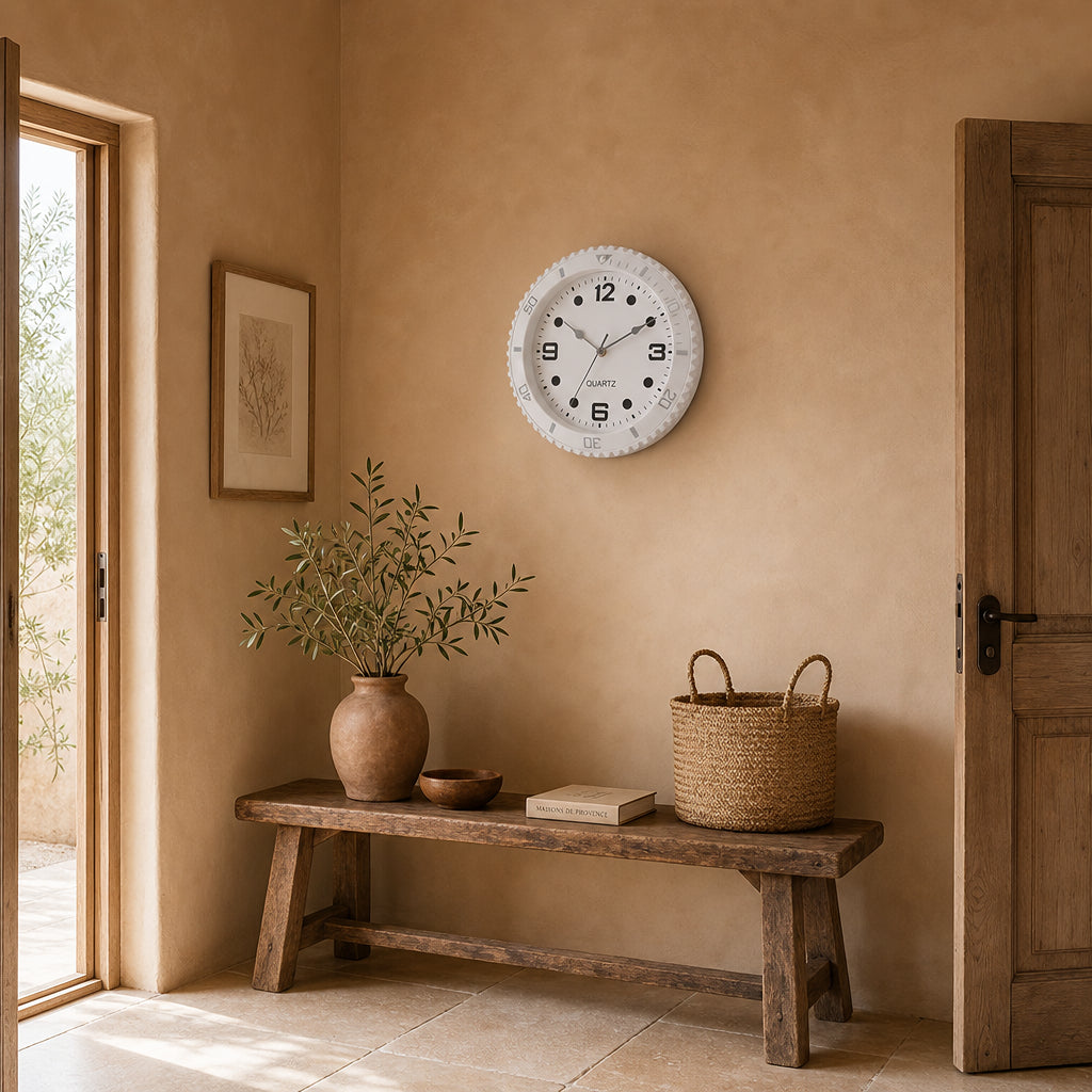 Skipper, horloge murale design montre de plongée verte, ambiance bureau moderne, Côté Horloge
