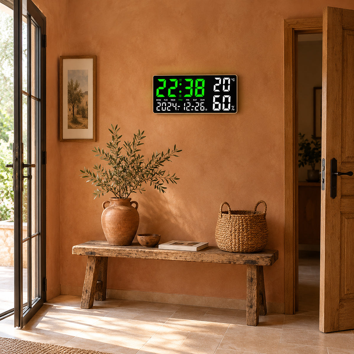 Halo — Horloge Digitale Lumière d'Ambiance 7 Couleurs