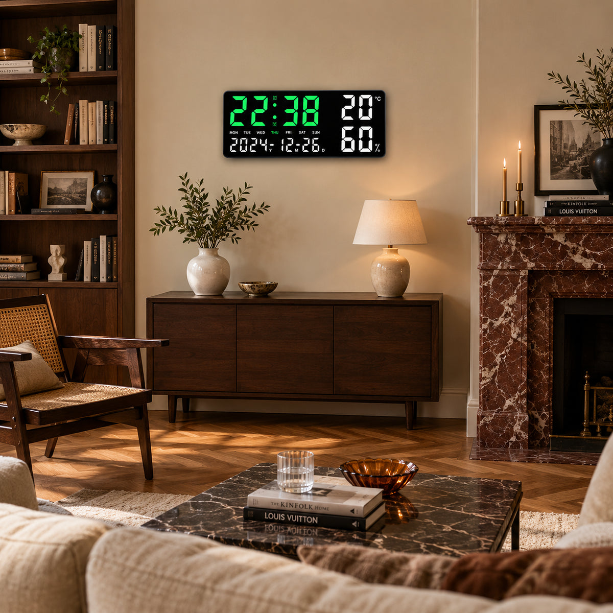 Halo — Horloge Digitale Lumière d'Ambiance 7 Couleurs