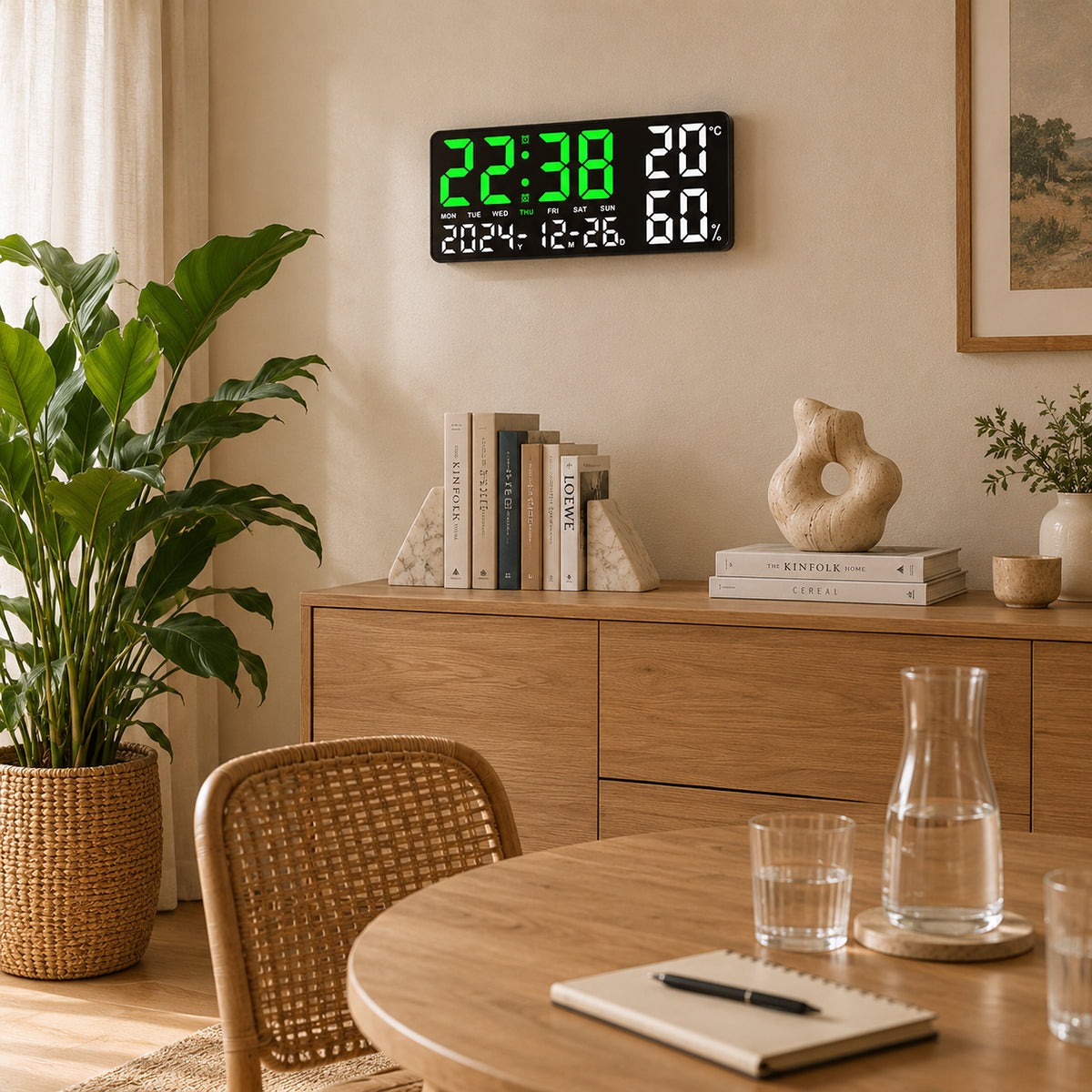 Halo — Horloge Digitale Lumière d'Ambiance 7 Couleurs