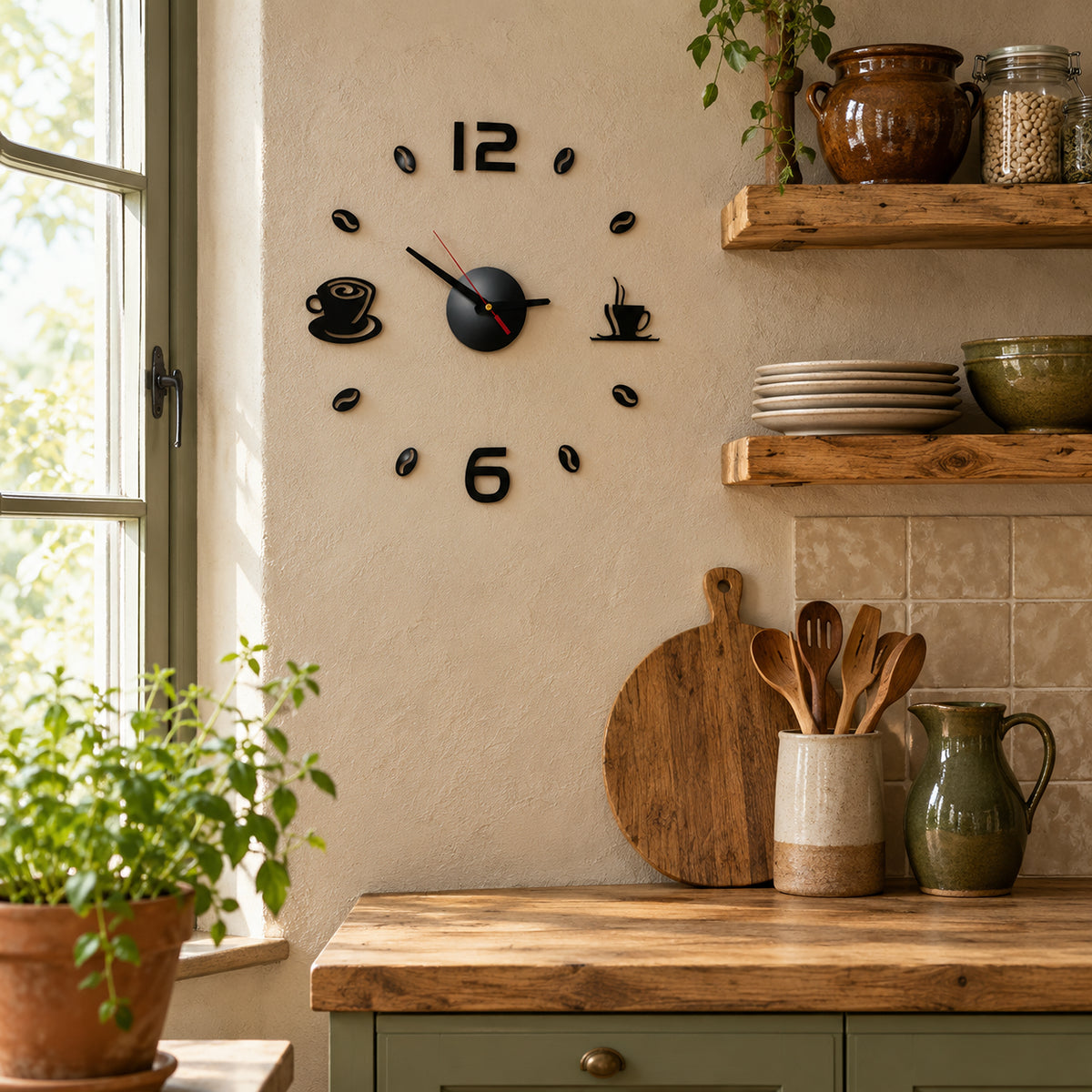 Mosaïque — Stickers Horloge Murale DIY Effet Miroir