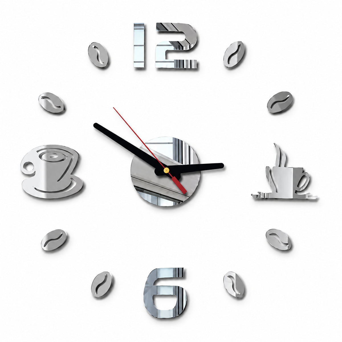 Mosaïque — Stickers Horloge Murale DIY Effet Miroir