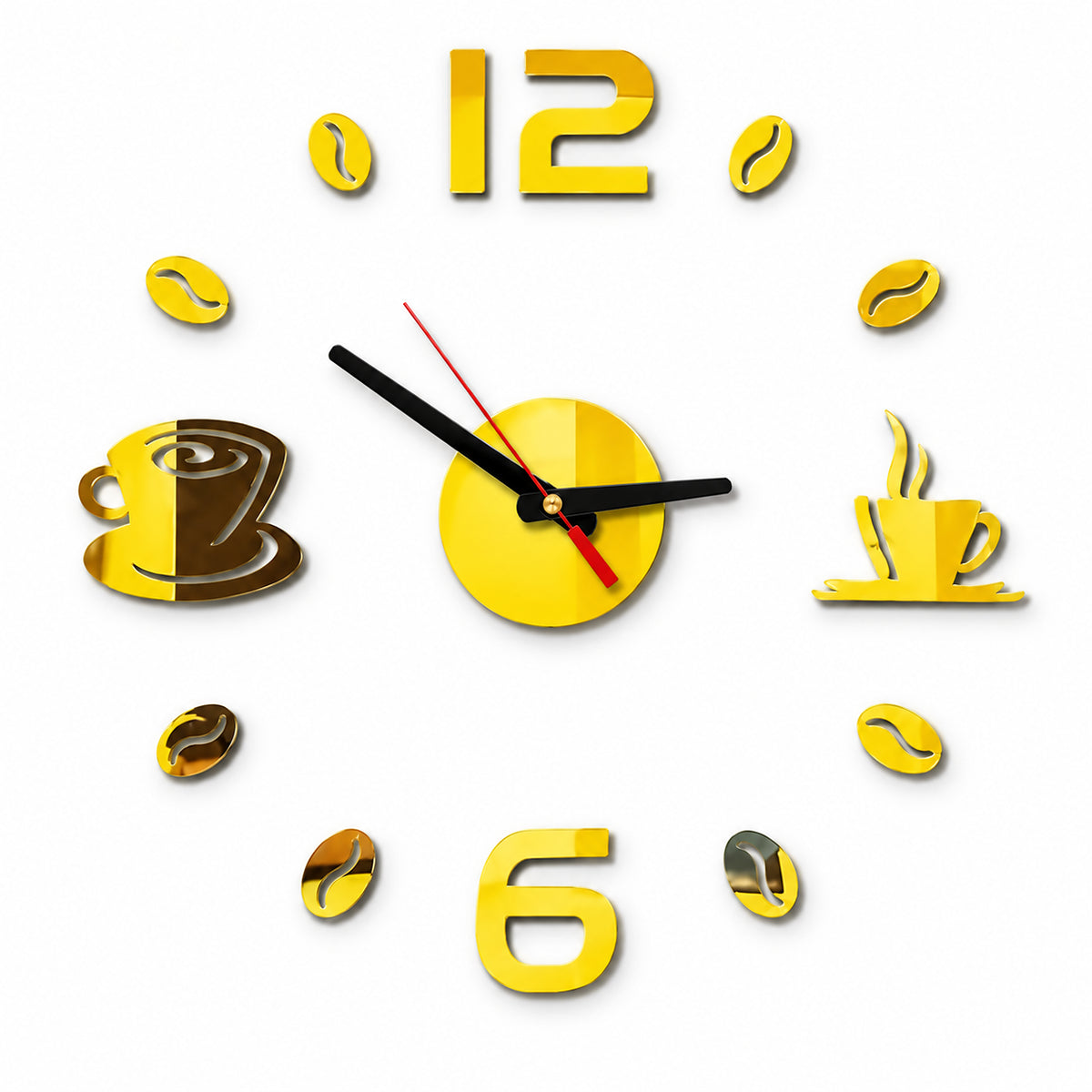 Mosaïque — Stickers Horloge Murale DIY Effet Miroir
