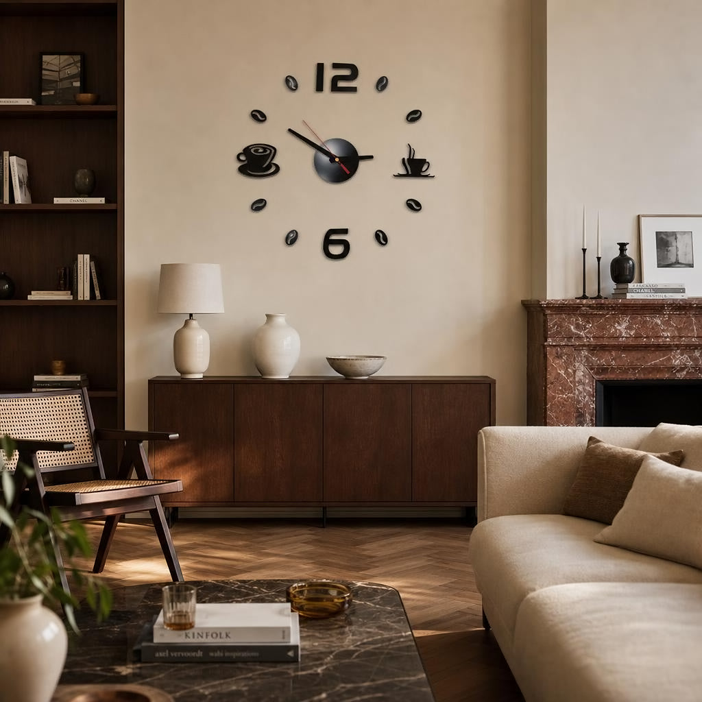 Mosaïque — Stickers Horloge Murale DIY Effet Miroir