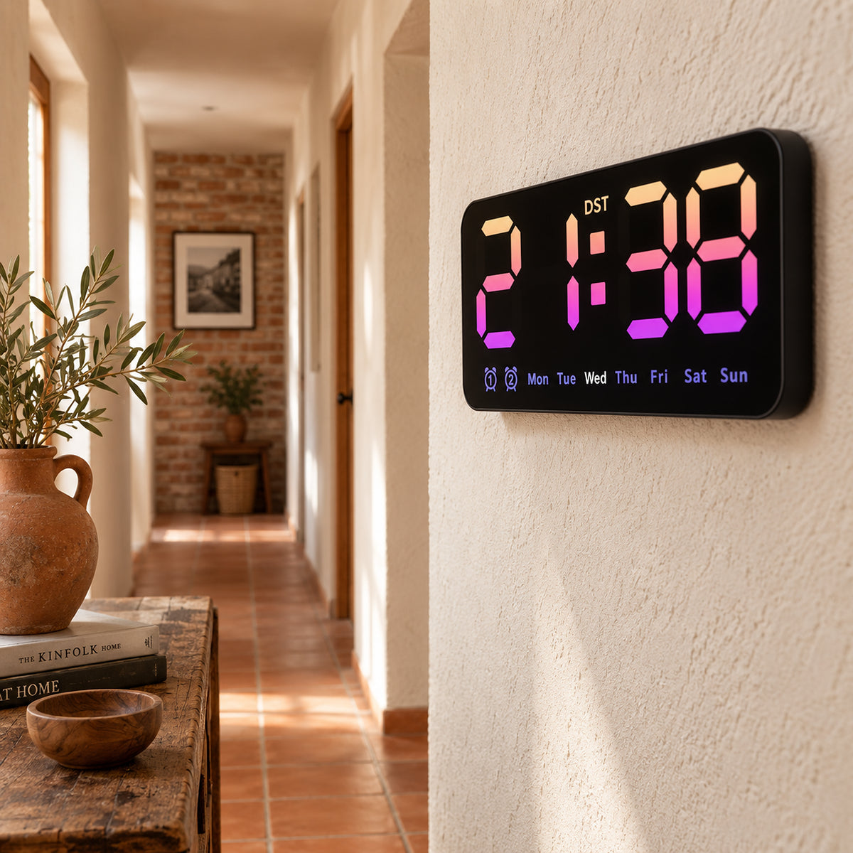 Minuit — Horloge Digitale à Réveil Sonore et Double Alarme