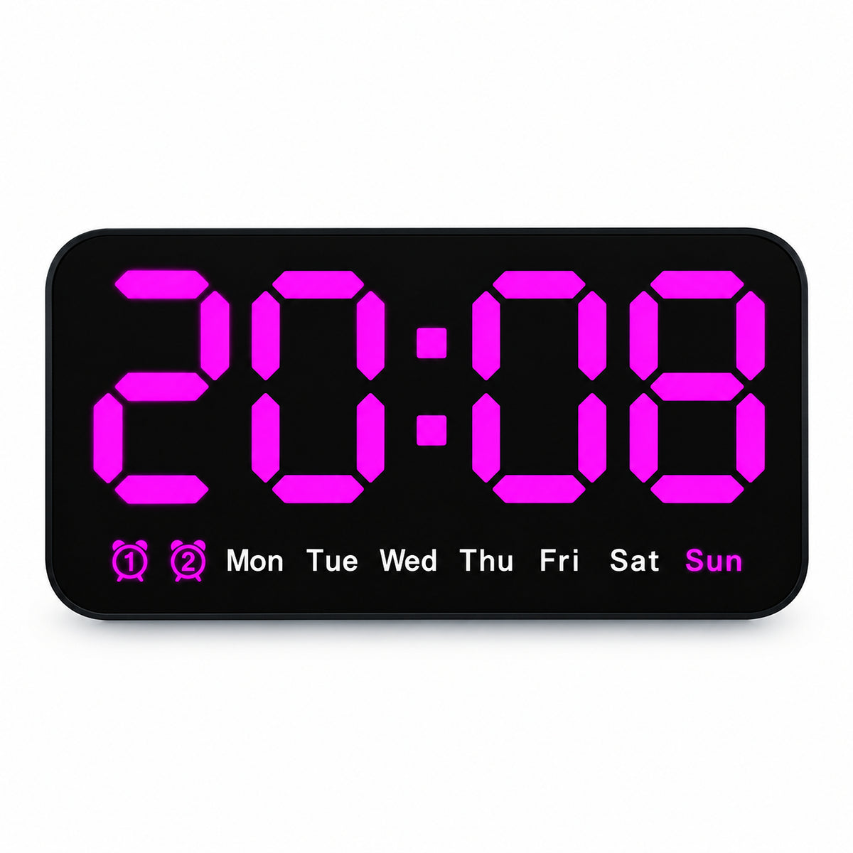 Minuit — Horloge Digitale à Réveil Sonore et Double Alarme