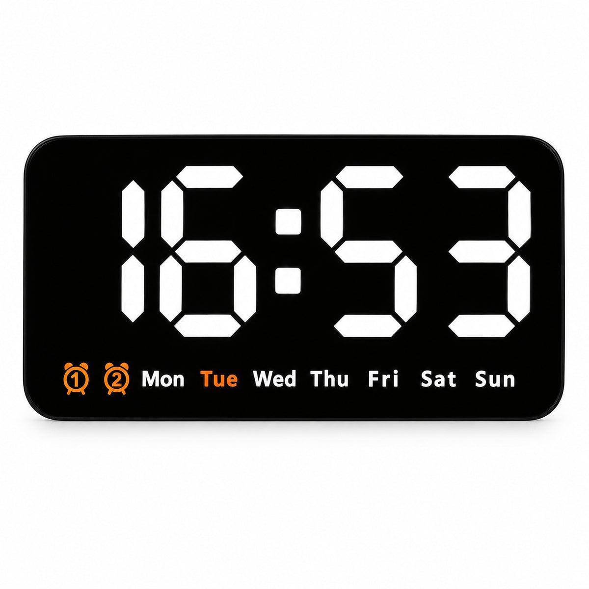 Minuit — Horloge Digitale à Réveil Sonore et Double Alarme