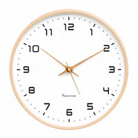 Horloge murale Lagom design nordique en bois massif, Côté Horloge