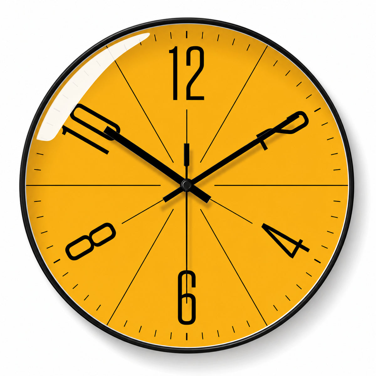 Horloge murale Mimosa design jaune, motif floral, Côté Horloge
