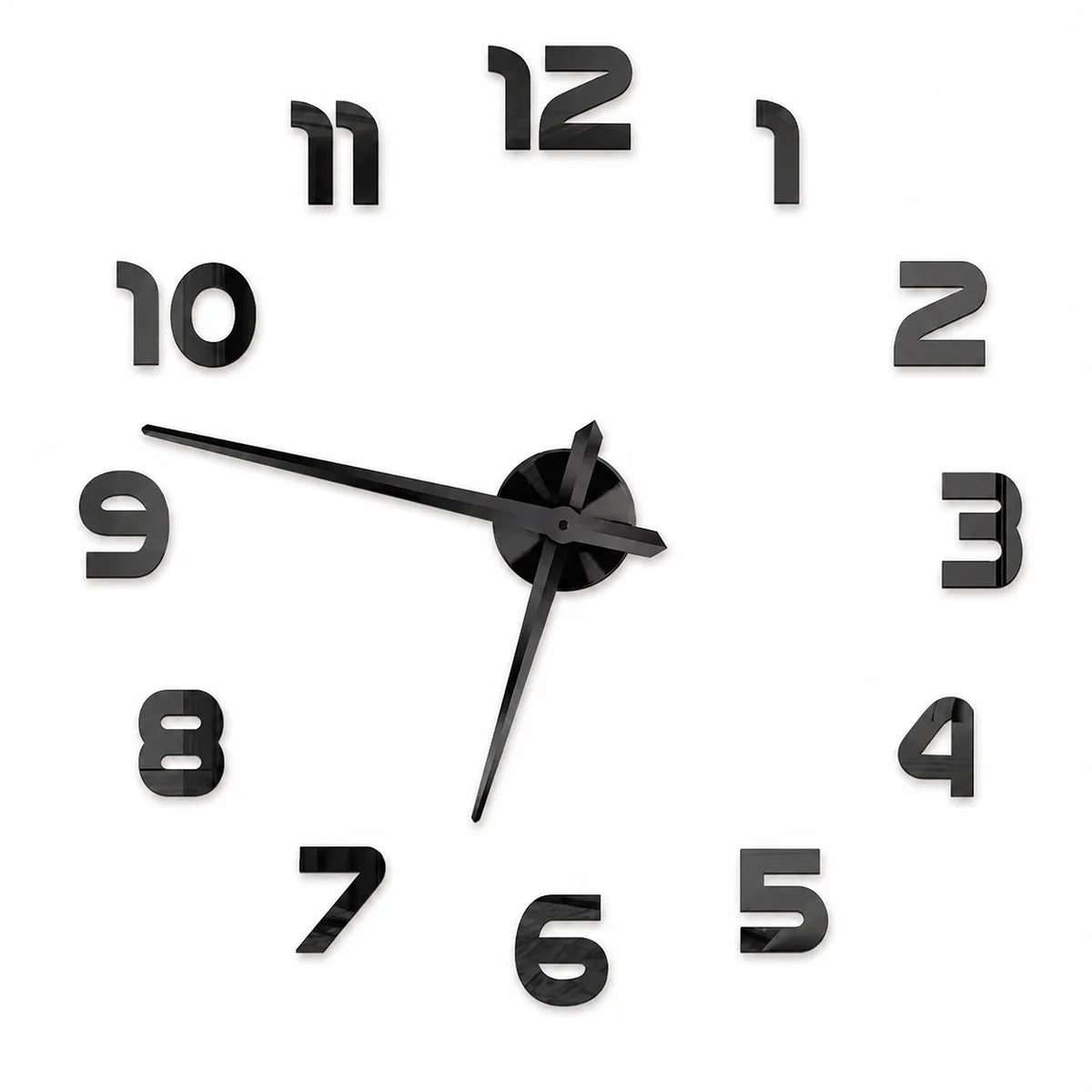 Numera — grande horloge murale 3D sans cadre, design moderne