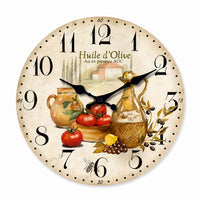 Provence, horloge murale vintage huile d'olive et tomate, vue principale du cadran