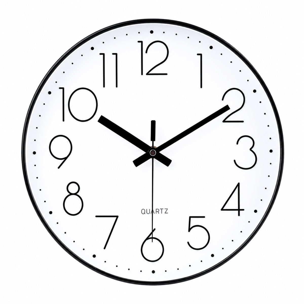 Horloge murale Quartz design minimaliste installée dans une chambre, Côté Horloge