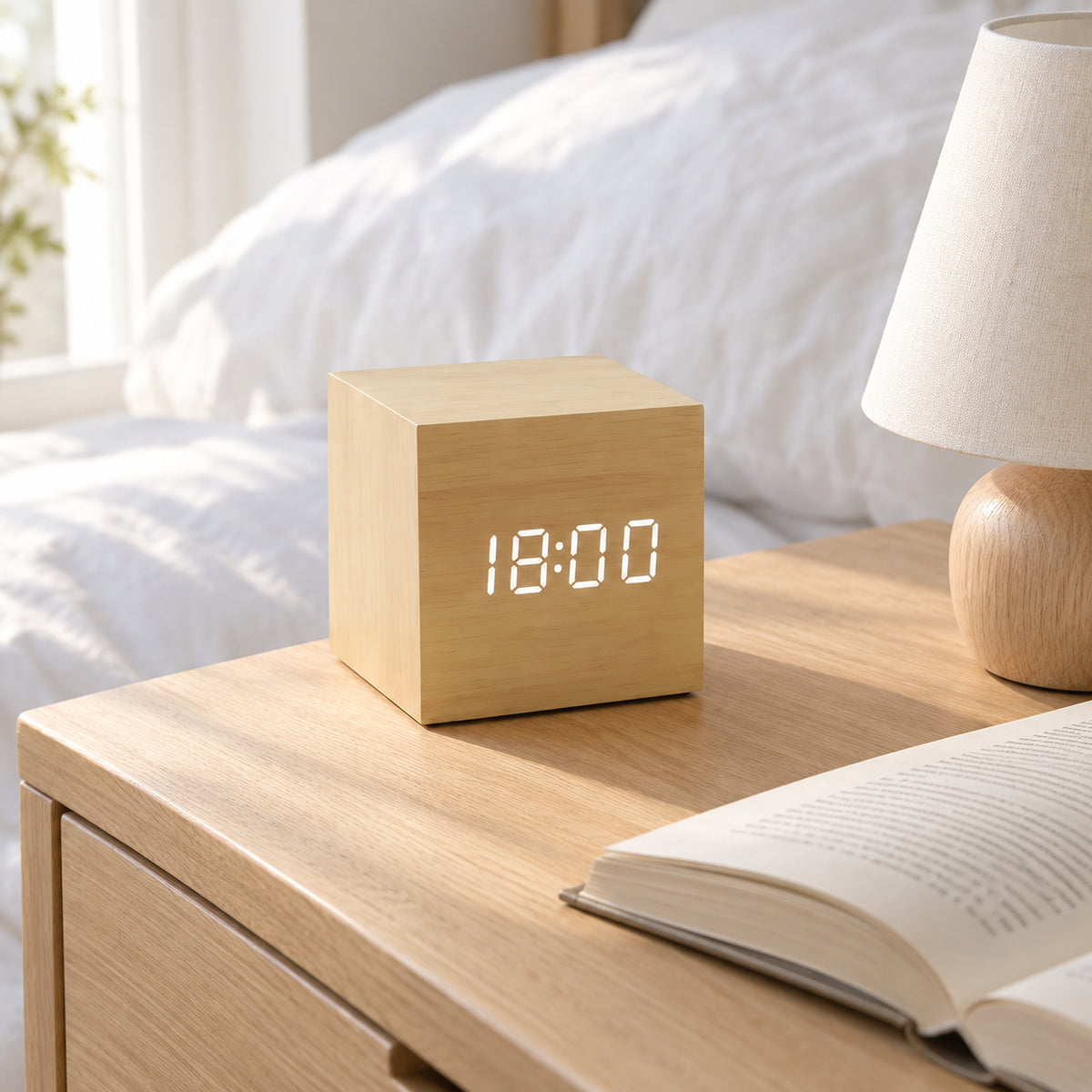 Cube — Réveil Numérique en Bois