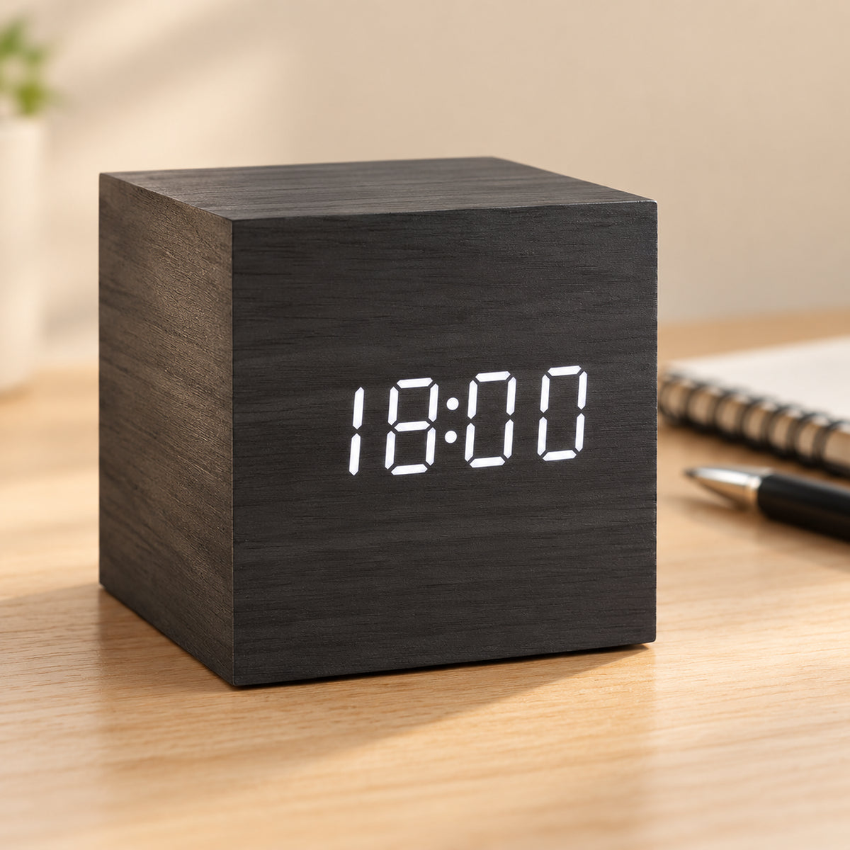 Cube — Réveil Numérique en Bois