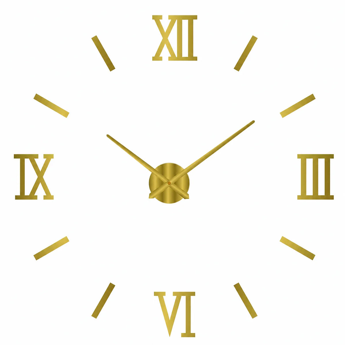 Sénat coloris or, horloge murale chiffres romains sans cadre