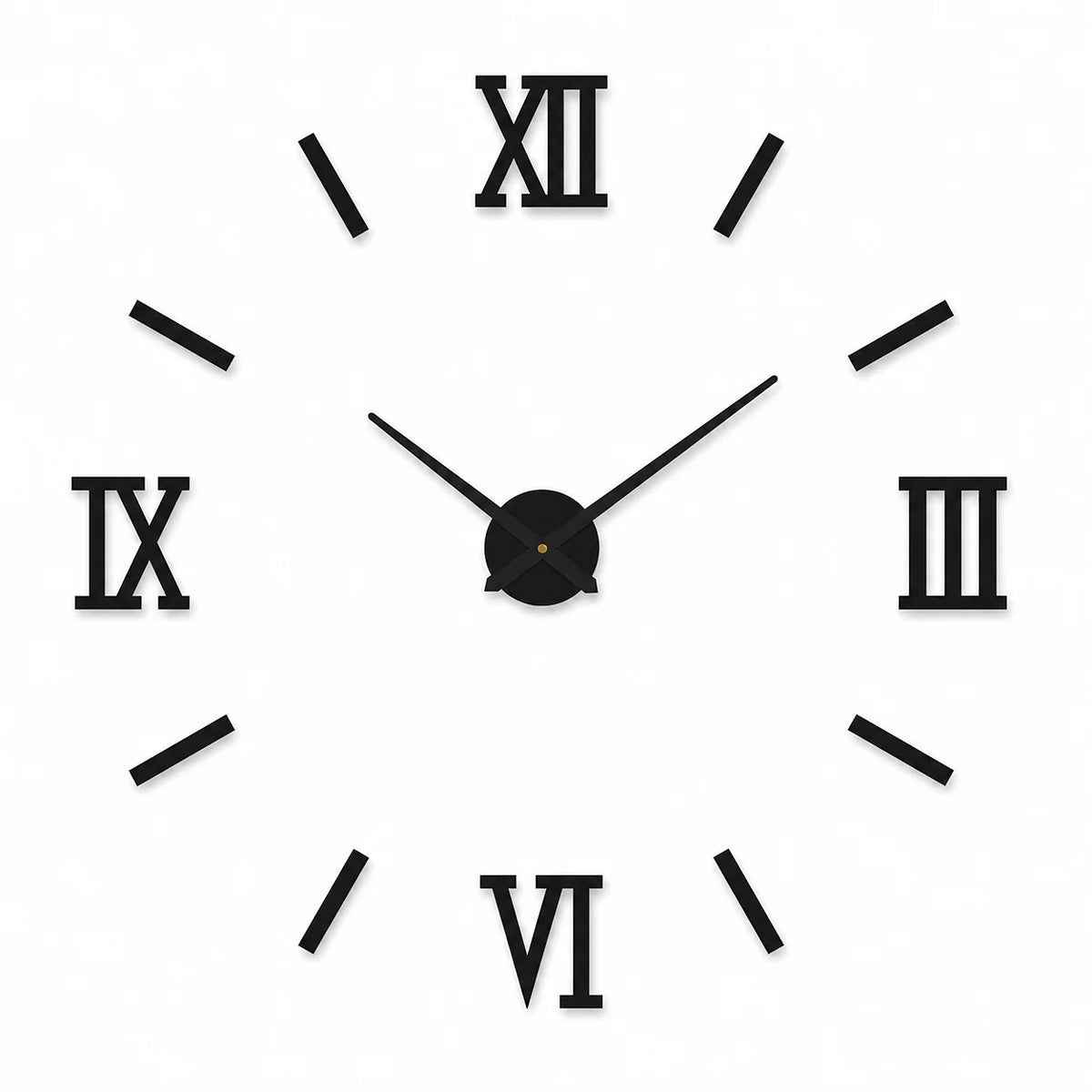 Sénat — grande horloge murale 3D chiffres romains minimaliste