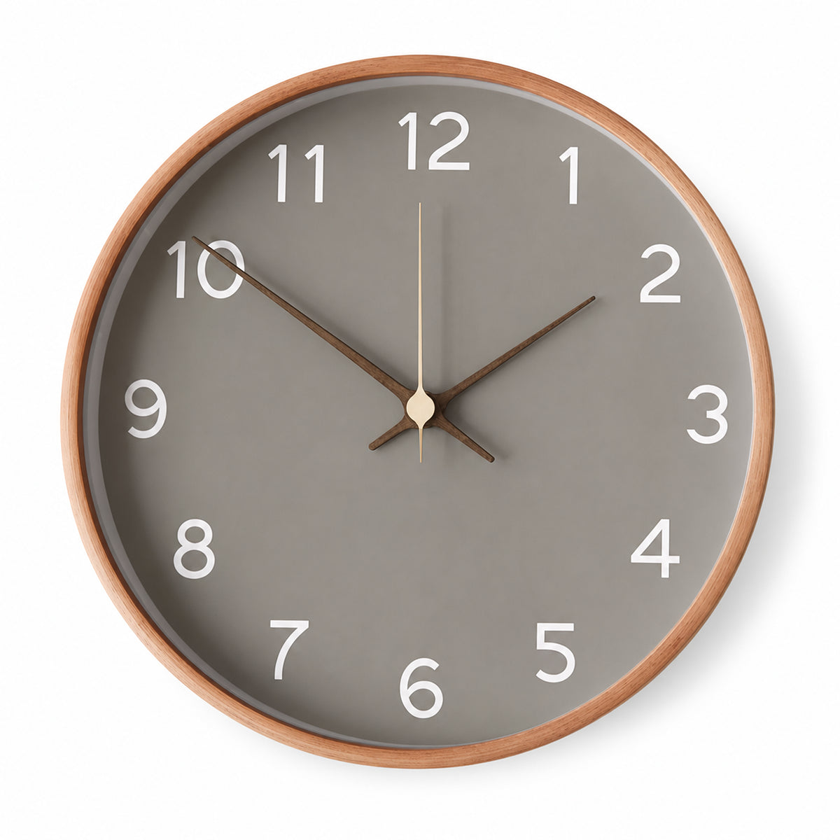 Horloge murale Sienne design taupe, vue principale, Côté Horloge