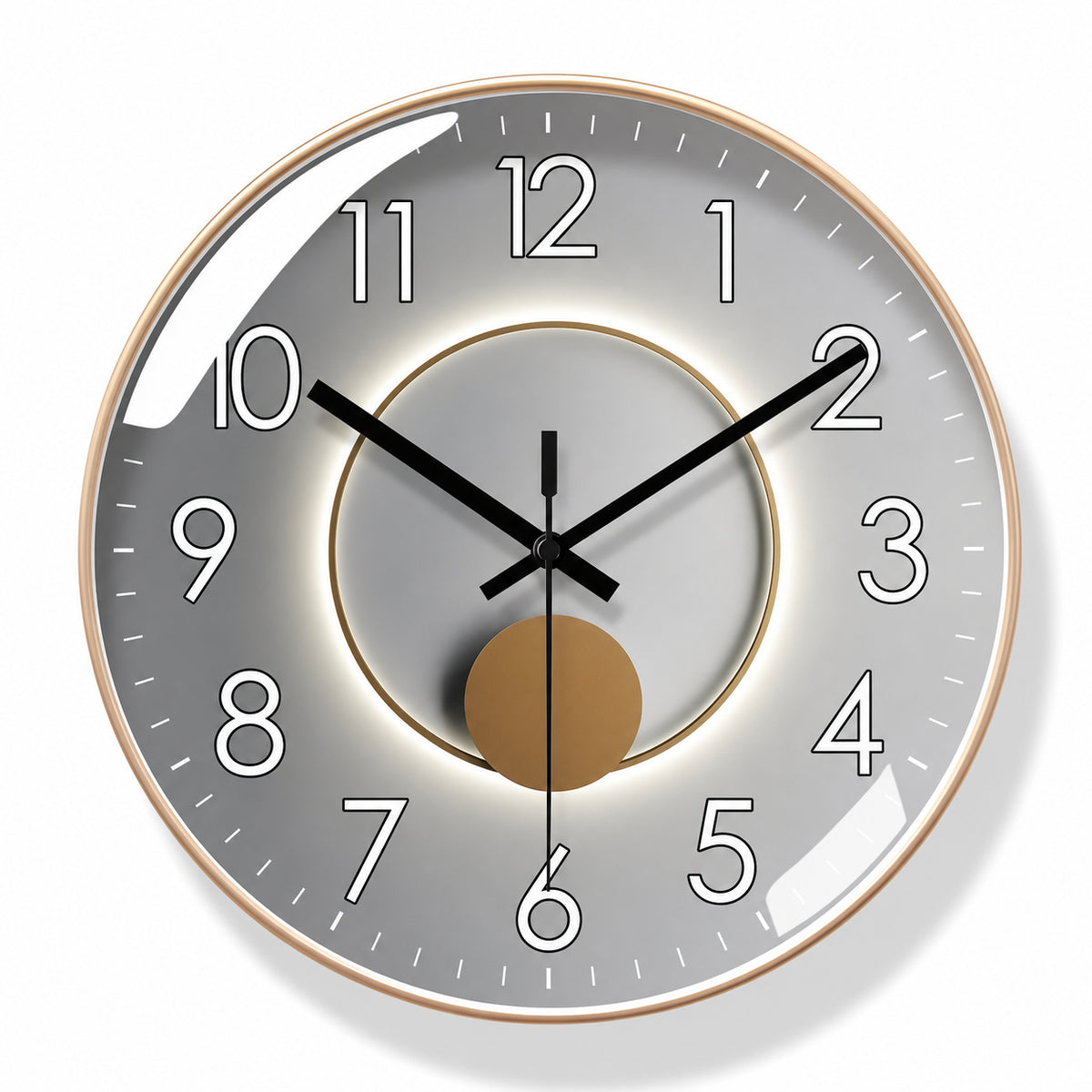 Horloge murale Solaria design clair, ambiance chambre, Côté Horloge