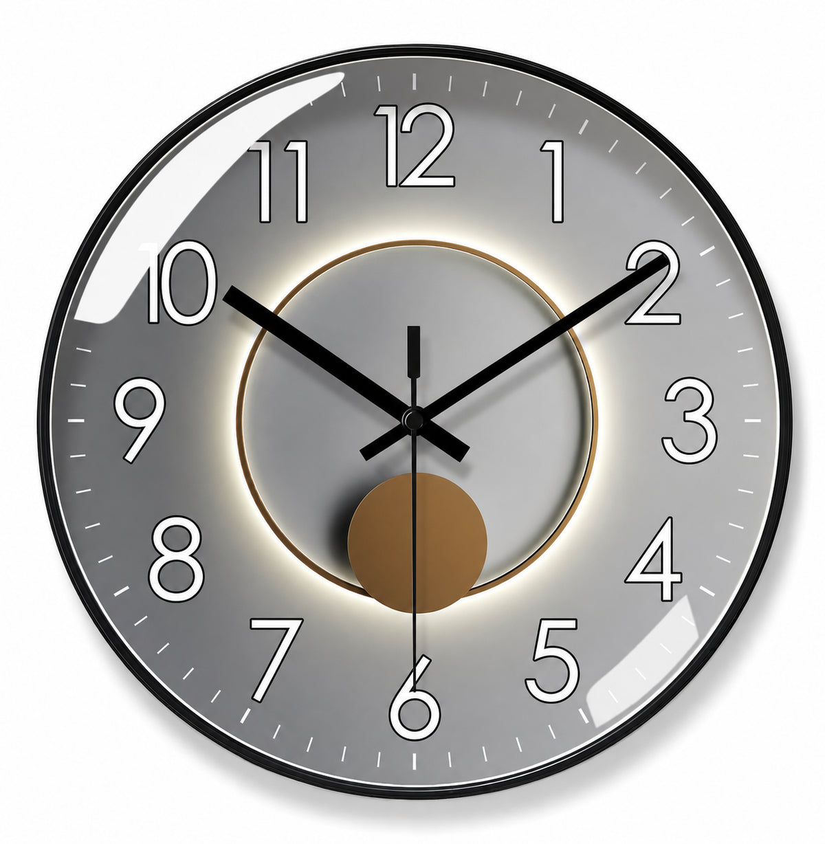 Horloge murale Solaria design clair, cadran minimaliste, Côté Horloge