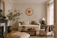 Vermillion, horloge murale rétro orange style gare, tailles disponibles 25 et 35 cm