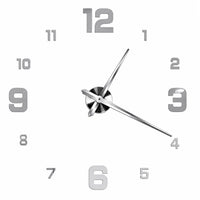 Zénith coloris argent, horloge murale design moderne sans cadre